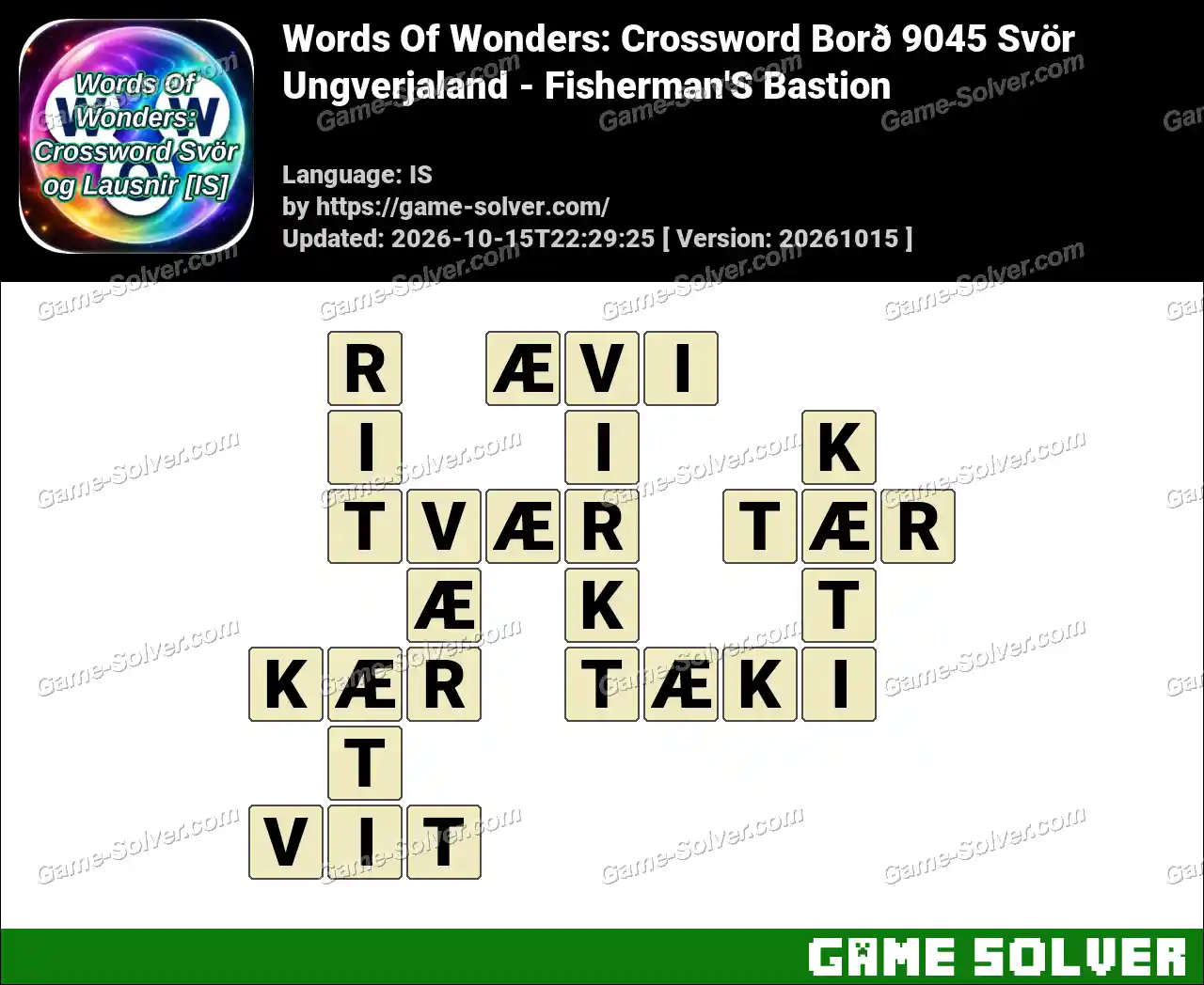 Words Of Wonders: Crossword Borð 9045 Svör – Ungverjaland – Fisherman’S Bastion